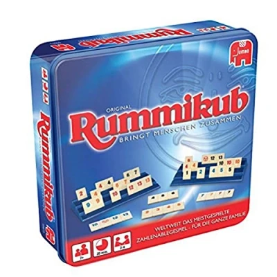 Abbildung von Jumbo Spiele 3973 Original Rummikub in Metalldose der Spieleklassiker unter den Gesellschaftsspielen für Erwachsene und Kinder ab 7 Jahren