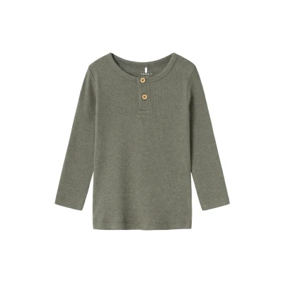 Abbildung von Name it Nmmkab Langarmshirt für Kinder, Größe: 122/128, Dusty olive melange