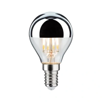 Abbildung von Paulmann 28667 LED Lampe Filament Tropfen 4,8W Leuchtmittel Kopfspiegel Silber 2700K Warmweiß dimmbar E14