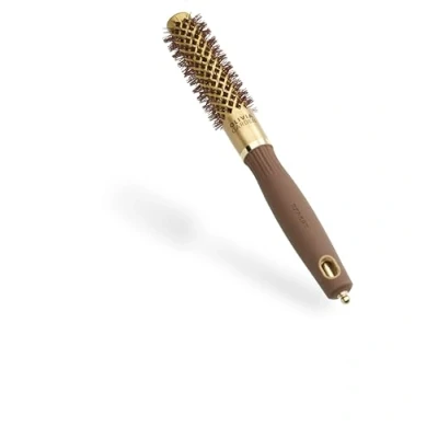 Abbildung von Olivia Garden Expert Blowout Shine Gold &amp; Braun 20 Runde, antistatische Keramikbürste für glänzende und frizzfreie Blowouts