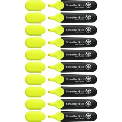 Abbildung von Schneider Job 150 Textmarker (aus recyceltem Kunststoff, ausgezeichnet mit Der blaue Engel) 10er Pack gelb