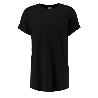 Abbildung von Urban Classics LONG Shaped Turnup Tshirt basic, Herren, Größe: Small, Black