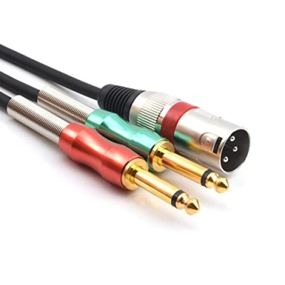 Abbildung von SiYear XLR Stecker zu Dual 6.35mm 1/4&quot; TS Y Splitter Kabel, Doppel Mono (1/4 Zoll) 3Pin Stereo Mikrofon Audio Konverter Adapter Kabel(10FT/3M)