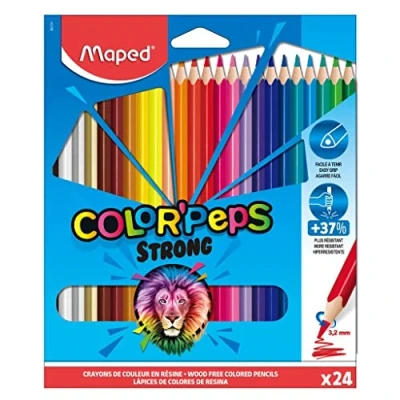 Abbildung von Maped ergonomische Drei Kant Buntstifte, Farbstifte COLOR&#039;PEPS STRONG besonders stabile Mine 3,2 mm 24x Stifte