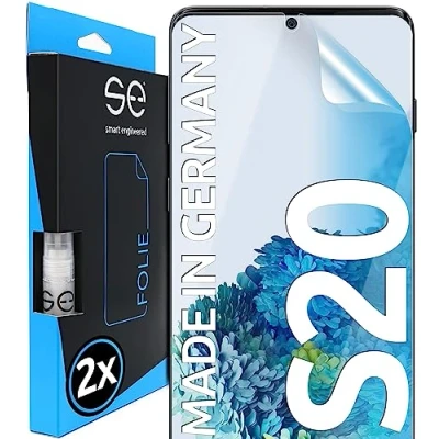 Abbildung von S.E für Samsung Galaxy S20 Schutzfolie 2X Folien im Set aus Deutschland, 5G Folie TPU Material, kinderleichte Anwendung, staubfrei, blasenfrei, als Alternative Schutzglas