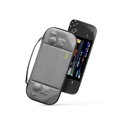 Abbildung von tomtoc Slim Hülle Case für Steam Deck/Steam Deck OLED, Rundumschutz Tasche Reise Tragetasche Hartschale Kompakt Schutzhülle Steamdeck Konsole, Grau
