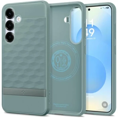 Abbildung von Spigen Parallax MagFit Hülle für Samsung Galaxy S25 Plus, Kompatibel mit MagSafe Sage Green