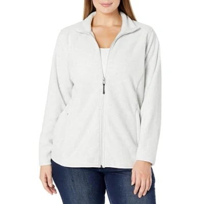 Abbildung von Amazon Essentials Damen Weiche Polarfleece Jacke mit durchgehendem Reißverschluss in klassischer Passform (erhältlich Übergrößen), Hellgrau Meliert, S