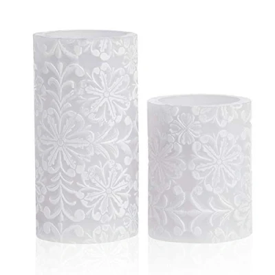Abbildung von Pauleen 48009 Little Lilac Candle Wachskerze 2er Set Echtwachs LED Kerzen, Warmweiß, flackernde Flamme; Flieder Weiß