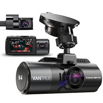Abbildung von VANTRUE N4 3 Lens 4K Dashcam Auto 2.5K+ 1080P vorne hinten innen, HDR/ 30FPS Kamera, Channel Bewegungsüberwachung Dash Cam Infrarot Nachtsicht, 2.45 Hitzebeständig, Max 512GB