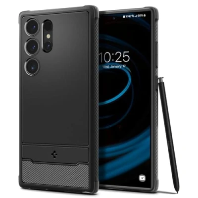 Abbildung von Spigen Rugged Armor Hülle Kompatibel mit Samsung Galaxy S24 Ultra Schwarz