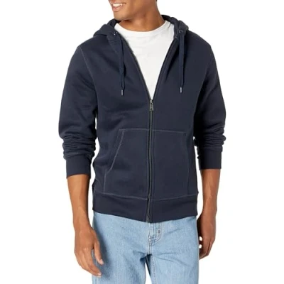 Abbildung von Amazon Essentials Herren Fleece Kapuzenpulli mit durchgehendem Reißverschluss (erhältlich in den Größen Big &amp; Tall), Marineblau, 3XL