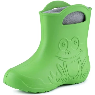 Abbildung von Ladeheid Eva federleichte Kinder Gummistiefel für Jungen und Mädchen Regenschuhe Bequeme wasserdichte Regenstiefel LA CA 01 (Limone, 28/29 EU)