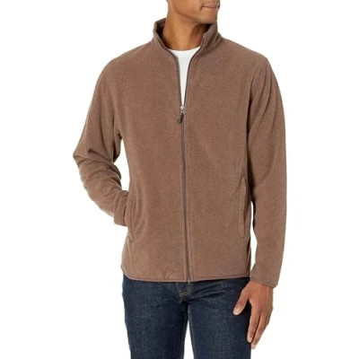 Abbildung von Amazon Essentials Herren Fleecejacke mit durchgehendem Reißverschluss (in Big und Tall erhältlich), Braunheide, XL