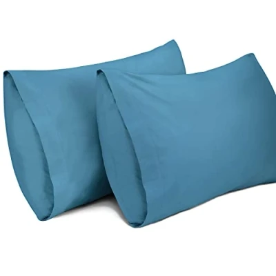 Abbildung von Lirex 2er Pack Kissenbezug 50 x 70 cm 100% Baumwolle Kissenbezüge Anthrazit Kissenhülle Hypoallergen, Oeko TEX Zertifiziert, Blau