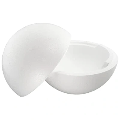 Abbildung von Styroporkugel 2 Teilig, Durchmesser 20cm, teilbar, Halbschalen, 1 Stück, Weiss