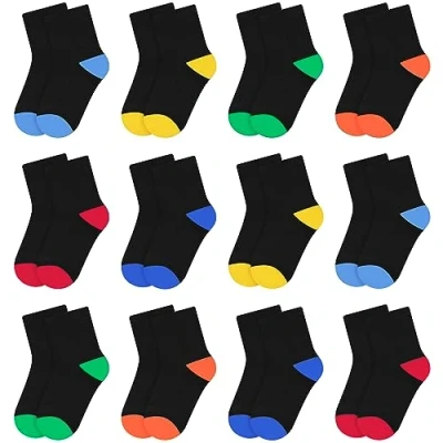 Abbildung von L&amp;K II 12er Pack Kindersocken Mädchen Jungen Wintersocken Sportsocken bunt Baumwolle 2876 31 34