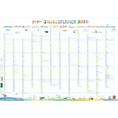 Abbildung von Helme Heine: Posterplaner 2026: Liebevoll illustrierter Wand Kalender von Heine mit den drei Freunden. Praktischer Jahresplaner 2026 zum Eintragen. (Helme Heye)