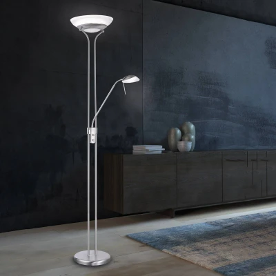 Abbildung von Fischer &amp; Honsel Stehleuchte Pool TW 1x LED 28,0 Watt inkl. 5,0 Watt, messingfarben, 3 Stufen CCT, stufenlos dimmbar, Flexarm, 40145, 32 x 182 cm (LxBxH)