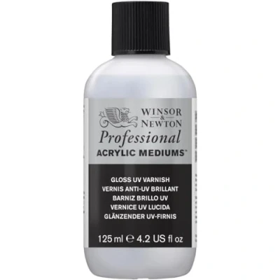 Abbildung von Winsor &amp; Newton 3030929 UV Firnis Glänzend, Schutzschicht für Acrylbilder 125ml Flasche