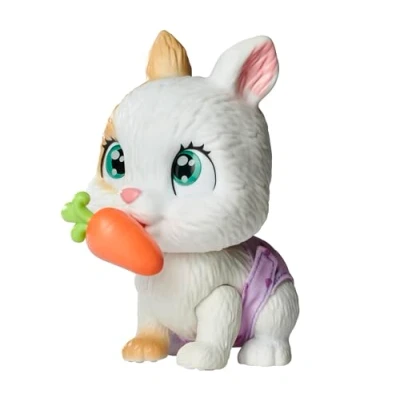 Abbildung von Simba 105953052 Pamper Petz Hase, mit Trink und Nässfunktion, Spielzeughase für Kinder ab 3 Jahren, Häschen zum Spielen, Überraschung magischer Pfote, Blau,gelb