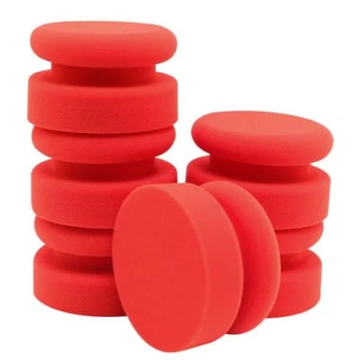Abbildung von Auto Profi Handpolierschwamm, SPTA 6Pcs Schaum Applicator Pads, runde Form Seite drücken Hand Polierschwamm Pads Kit zum Wachsen Polieren Farbe Keramik Glas Reinigung