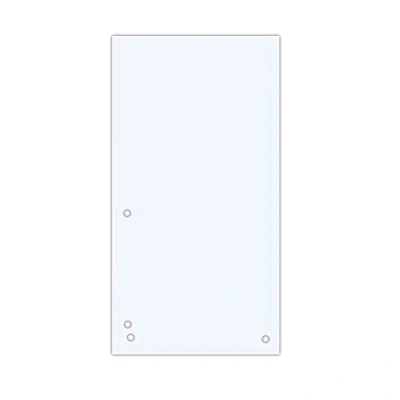 Abbildung von DONAU 100er Pack Trennstreifen/Farbe: Weiß / 1/3 A4 aus 190 g/m² Recycling Karton/ 4 fach Lochung/ 23,5 x 10,5 cm/Gelocht/Trennblätter Ordner Register Trennlaschen/Made in EU