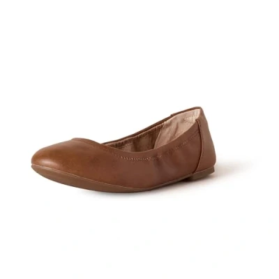 Abbildung von Amazon Essentials Damen Ballerinas Belice Zum Hineinschlüpfen, Kastanienbraun Kunstleder, 38.5 EU