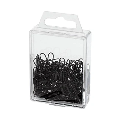 Abbildung von Wedo 901244201 Büroklammern (Metall, 27 mm, mit Kunststoffüberzug) 100 Stück, schwarz