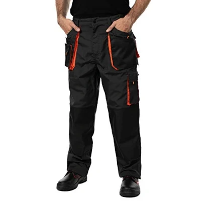Abbildung von Mazalat Arbeitshosen männer mit Kniepolstertaschen, Größen, Arbeithose Herren, Arbeitshose, Arbeits Hose, Cargo Hosen, Qualitat Schwarz/Orange M