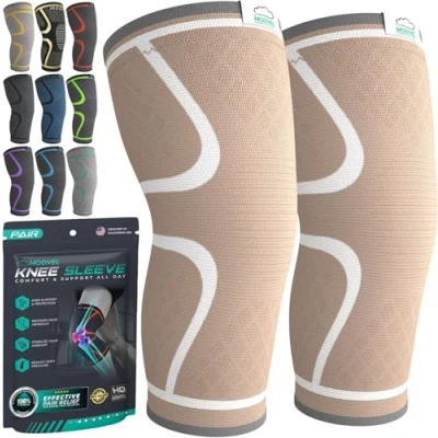 Abbildung von MODVEL Kniebandage Set für Damen und Herren, atmungsaktive Knee Support, Größe M