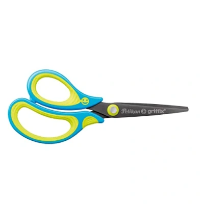 Abbildung von Pelikan 820592 griffix Schulschere spitz, für Linkshänder, NeonFreshBlue, 1 Stück