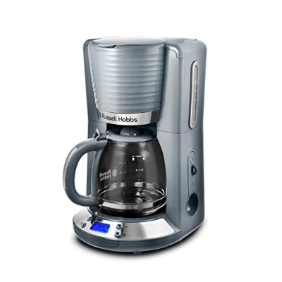 Abbildung von Russell Hobbs Kaffeemaschine [Digitaler Timer, Brausekopf für optimale Extraktion&amp;Aroma] Inspire Grau (max 10 Tassen, 1,25l Glaskanne, Warmhalteplatte, 1100W) Filterkaffeemaschine 24393 56
