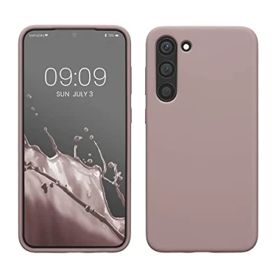 Abbildung von kwmobile Hülle kompatibel mit Samsung Galaxy S23 Plus dünnes Silikon Handy Case stoßfeste Handyhülle weiche Oberfläche Kabelloses Laden Nude Lilac