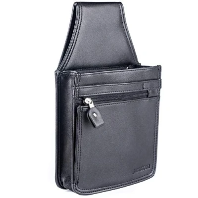 Abbildung von SWISSONA Kellnertasche schwarz aus strapazierfähigem Kunst Leder Kellner Geldbörse/Hüfttasche/Holster praktisches Bedienungs Zubehör, für den professionellen Gebrauch