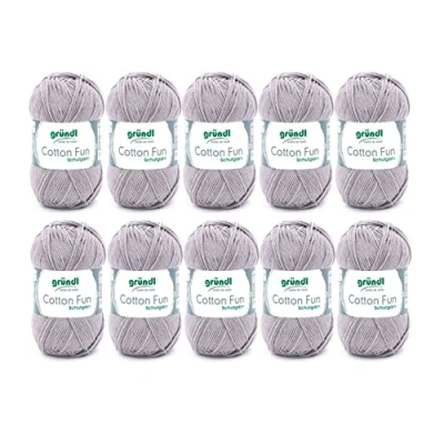 Abbildung von Gründl Cotton Fun Wolle, Baumwolle, hellgrau, 27 x 11 7 cm, 500