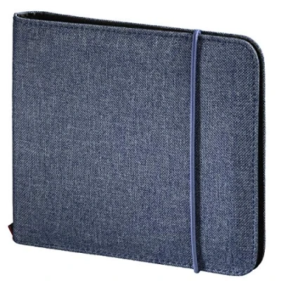 Abbildung von Hama CD Tasche &quot;Up to Fashion&quot; (Mappe zur Aufbewahrung von 24 CDs/DVDs/Blue rays, antistatische Einschub Hüllen) blau