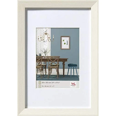 Abbildung von walther design Bilderrahmen weiss 24 x 30 cm mit Passepartout, Fiorito Holzrahmen EF430W