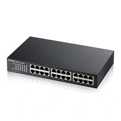 Abbildung von Zyxel 24 Port Gigabit Ethernet Unmanaged Switch Design ohne Lüfter [GS1100 24E]