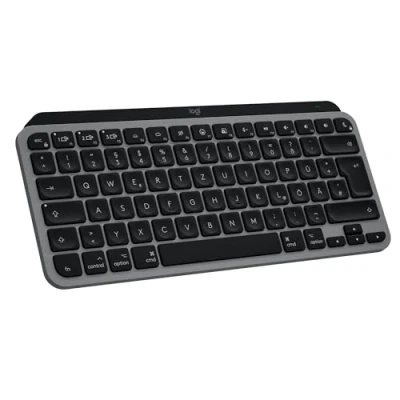Abbildung von Logitech MX Keys Mini for Mac minimalistische kabellose Tastatur für MacBook Pro, Air, iMac, iPad, Bluetooth, Tasten mit Hintergrundbeleuchtung, USB C, flüssiges Tippen, DEU QWERTZ Grau