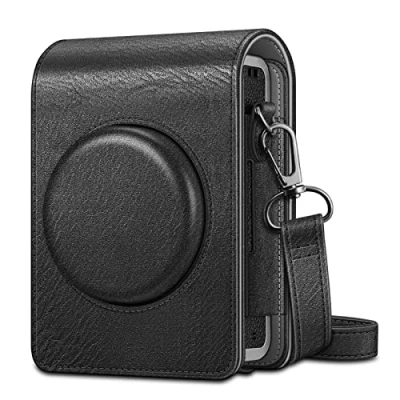 Abbildung von Fintie Tasche für Fujifilm Instax Mini EVO Sofortbildkamera Hochwertige Kunstleder Reise Hülle Abdeckung Kameratasche Schutzhülle mit abnehmbaren Riemen, Schwarz