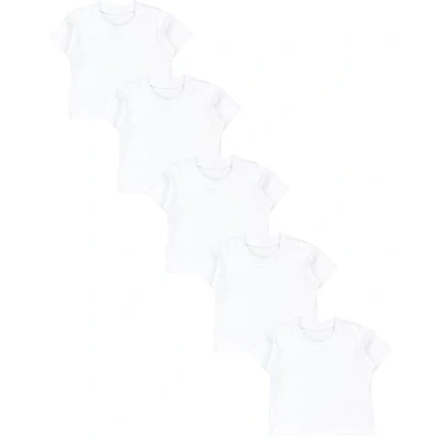 Abbildung von TupTam Baby Jungen Kurzarm T Shirt mit Aufdruck Unifarben Sterne Streifen 5er Set, Farbe: Weiß, Größe: 80