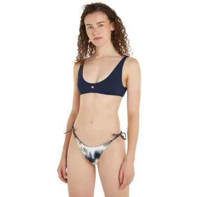 Abbildung von Tommy Jeans Heritage Scoop Bralette Bikinitop, Damen, Größe: Large, Dark night navy