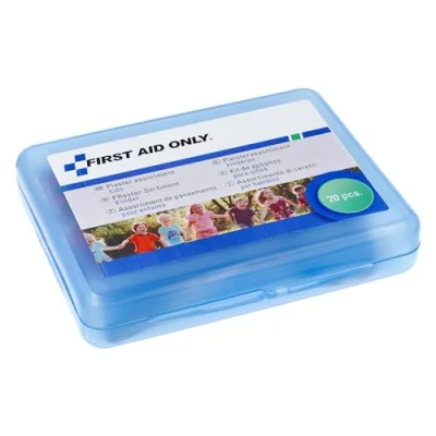 Abbildung von First Aid Only Pflasterset Kinder (20 Stück) 20 Pflaster in verschiedenen Größen und Formen wiederverschließbarer Pflasterbox P 10032