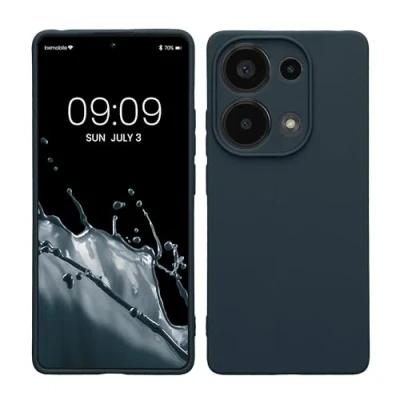 Abbildung von kwmobile Handyhülle kompatibel mit Xiaomi Redmi Note 13 Pro 4G Hülle Handy Case aus weichem Silikon in Dunkler Schiefer