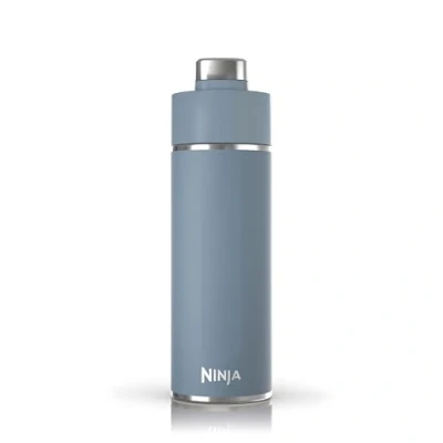 Abbildung von Ninja Thirsti Wasserflasche/Thermobecher to go, 530ml, auslaufsicherer Deckel, für kohlensäurehaltige, heiße &amp; kalte Getränke, dreifach isolierter Travel Mug, Edelstahlflasche, Blau, DW1801EUUKBL