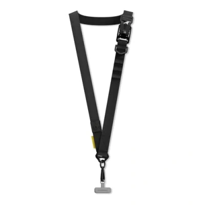 Abbildung von RhinoShield Lanyard Gurtband Magnetschnalle, verstellbare Länge, zusätzliche Schnallen zum Aufhängen von Zubehör wie Airpods, 25 mm für maximalen Komfort (inklusive Adapter) Schwarz