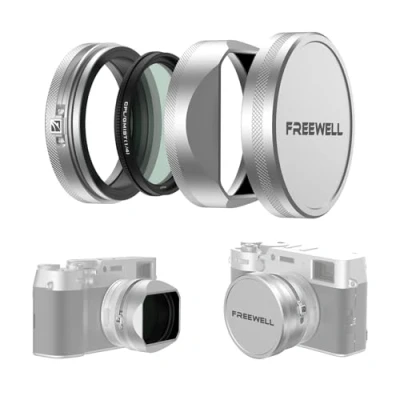 Abbildung von Freewell CPL/GMIST (1/4) Filter Kit mit Gegenlichtblende für Fuji X100 Serie (X100, X100S, X100F, X100T, X100V, X100VI) (Silber)
