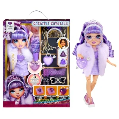 Abbildung von Rainbow High Creative Crystals Violet Lila 28 cm Modepuppe mit Make It Kit für Kristall Accessoires, Ring Dich, Basteln,Harz Spielset, Geschenk Kinder ab 8, Nicht ESSBAR