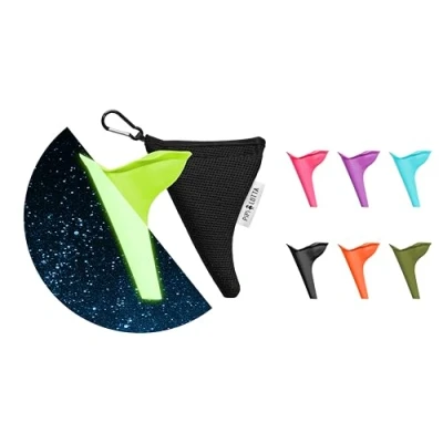 Abbildung von PiPiLOTTA® Frauenurinal für Unterwegs Pinkelhilfe im Stehen Festival, Camping, Reisen mit Schutzhülle Wiederverwendbare Urinella Urinal Frauen (Fluoreszierend))